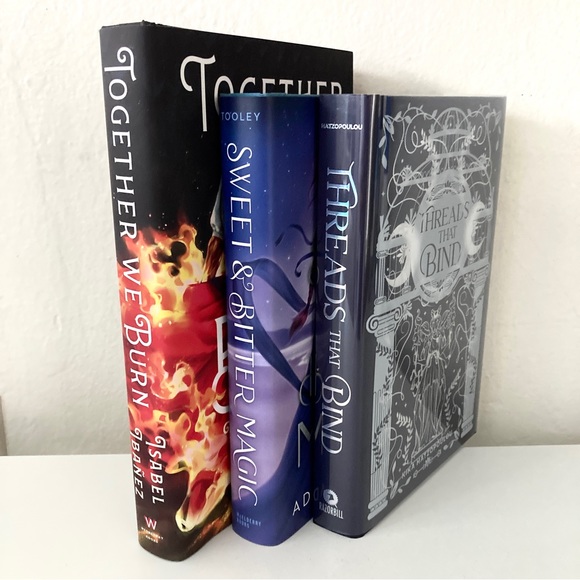 3 SIGNED OwlCrate Books Threads that Bind Sweet & Bitter Magic Together we Burn - Picture 3 of 13